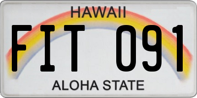 HI license plate FIT091