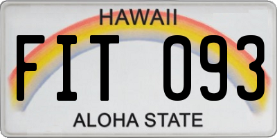 HI license plate FIT093