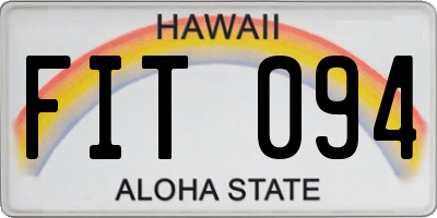 HI license plate FIT094