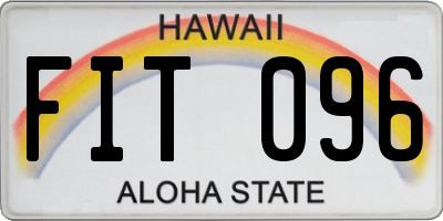 HI license plate FIT096