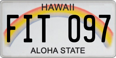 HI license plate FIT097