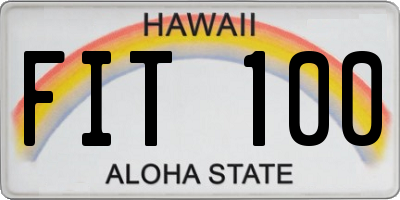 HI license plate FIT100