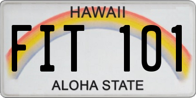HI license plate FIT101