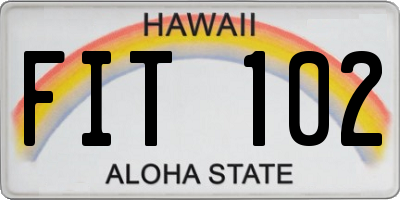 HI license plate FIT102