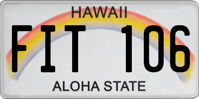 HI license plate FIT106
