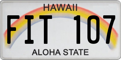 HI license plate FIT107