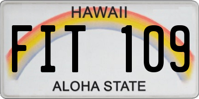 HI license plate FIT109