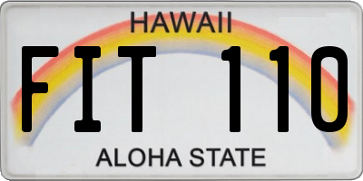 HI license plate FIT110