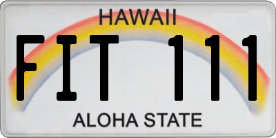 HI license plate FIT111