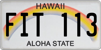 HI license plate FIT113