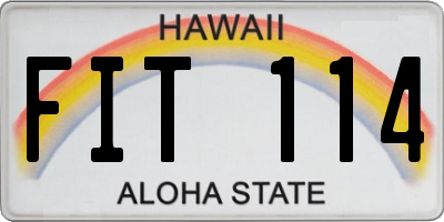 HI license plate FIT114