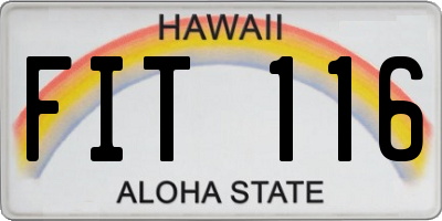 HI license plate FIT116
