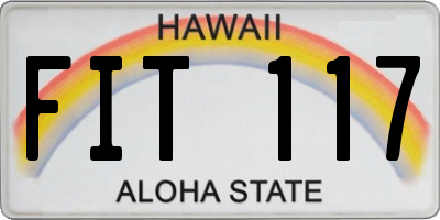 HI license plate FIT117