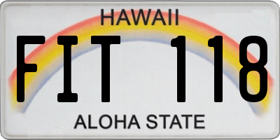 HI license plate FIT118