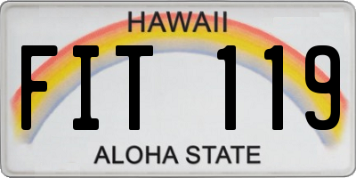 HI license plate FIT119