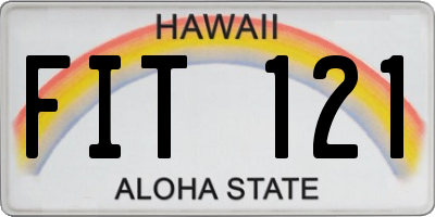 HI license plate FIT121