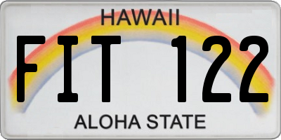 HI license plate FIT122