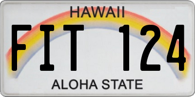 HI license plate FIT124