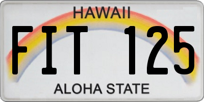 HI license plate FIT125