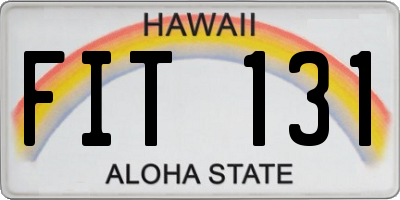 HI license plate FIT131