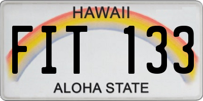HI license plate FIT133