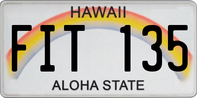 HI license plate FIT135