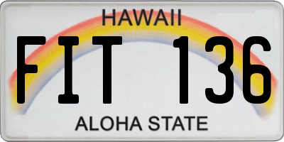 HI license plate FIT136