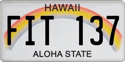 HI license plate FIT137