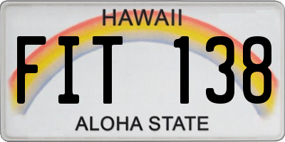 HI license plate FIT138