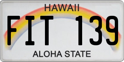 HI license plate FIT139
