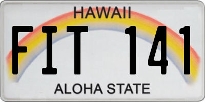HI license plate FIT141