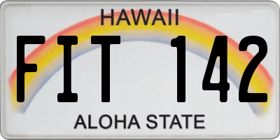 HI license plate FIT142