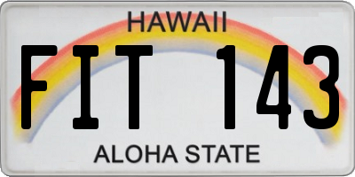 HI license plate FIT143