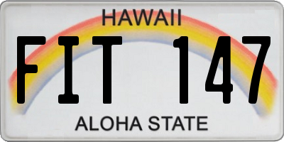 HI license plate FIT147