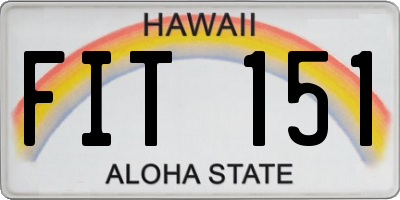HI license plate FIT151