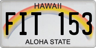 HI license plate FIT153