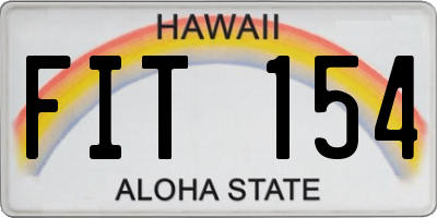HI license plate FIT154