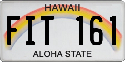 HI license plate FIT161