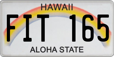 HI license plate FIT165