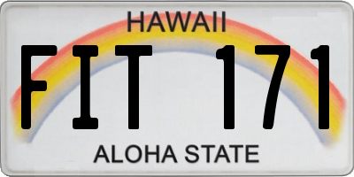 HI license plate FIT171