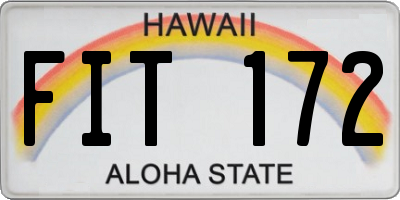 HI license plate FIT172