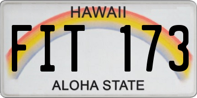 HI license plate FIT173