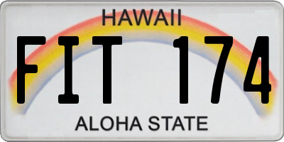 HI license plate FIT174