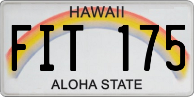 HI license plate FIT175