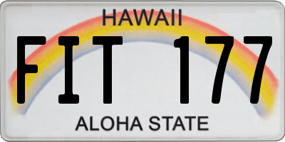 HI license plate FIT177