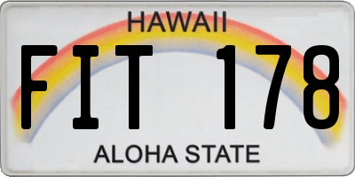 HI license plate FIT178