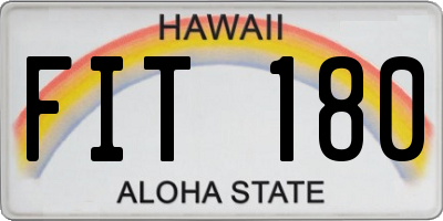 HI license plate FIT180