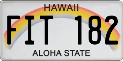 HI license plate FIT182