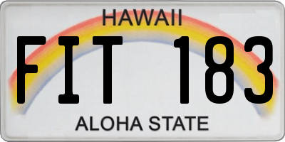 HI license plate FIT183