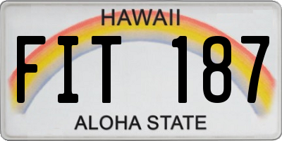 HI license plate FIT187